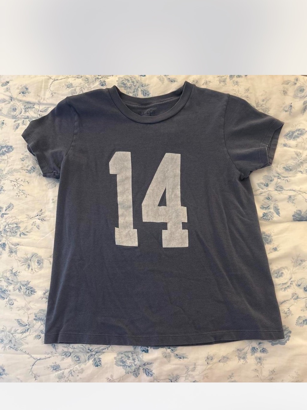 Brandy Melville Blue Graphic '14' Tee